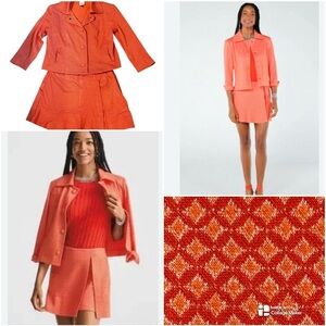 CAbi Matchmaker Orange Textured Skort Suit Set​